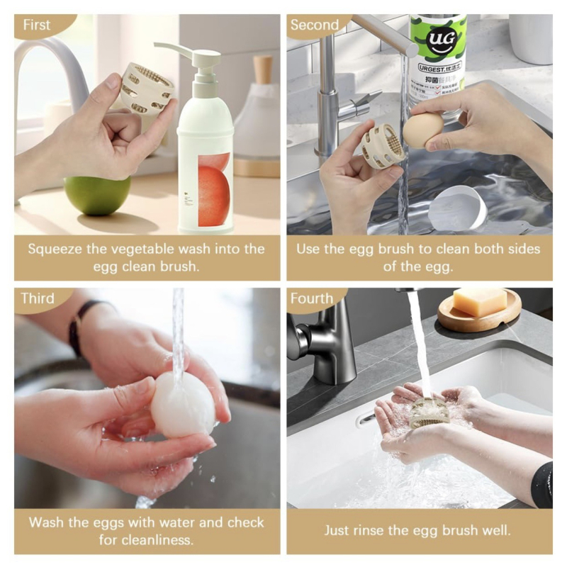 „Amazon Creative“ naujas silikoninis kiaušinių valymo šepetėlis, nešiojamas kiaušinių plovimo įrenginys, minkštas silikoninis kiaušinių plovimo įrenginys