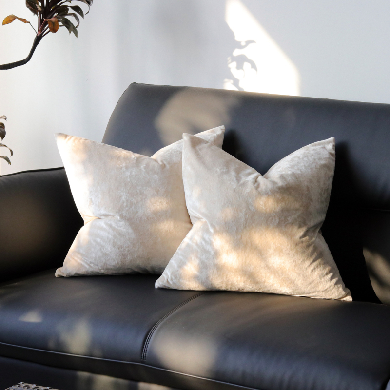 Jastučnica od skandinavskog baršuna čiste boje Amazon Ice, mekana i udobna baršunasta jastučnica za sofu, 1 komad