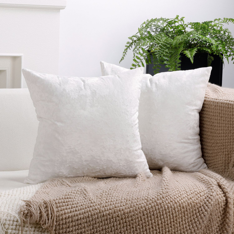 Jastučnica od skandinavskog baršuna čiste boje Amazon Ice, mekana i udobna baršunasta jastučnica za sofu, 1 komad
