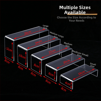 Akrilo stovas, permatomas batų stovas, aklųjų dėžutė, „Bubble Mart“, lėlių figūrėlių laikymo stovas, U formos organizatorius. Montuoti nereikia.