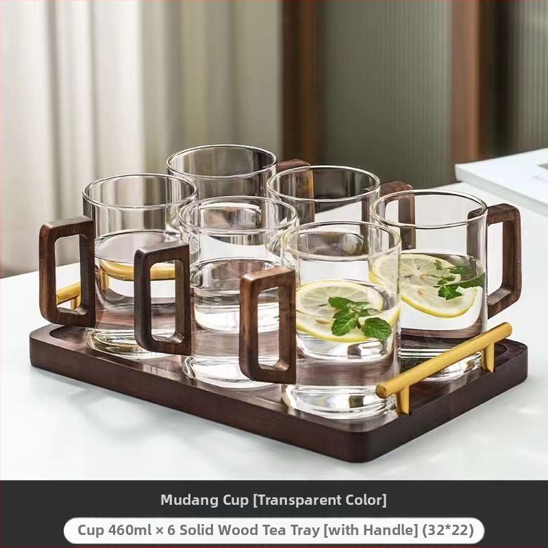 Kvaliteetne pähkliklaasist veekruuside komplekt majapidamisteekruusile, spetsiaalne rohelise tee joomiseks mõeldud kruusi teekomplekt