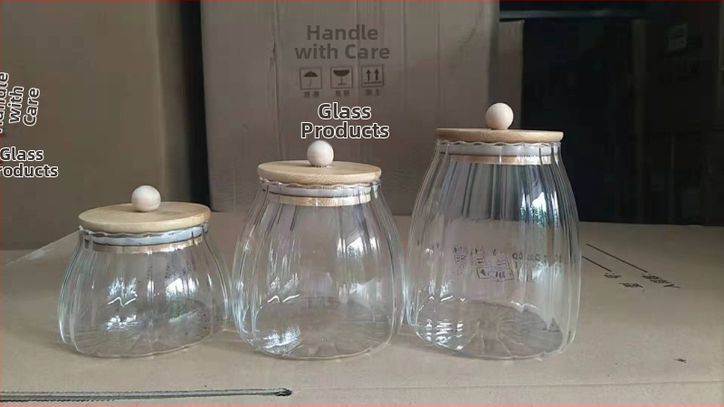 Tehase tarne Kõrgboorsilikaatklaasist suletud purk kuumakindlast klaasist bambusest kaanega teepurk kolmnurkne purk säilituspurk säilituspudel