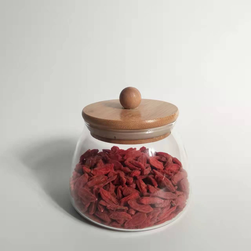 Tehase tarne Kõrgboorsilikaatklaasist suletud purk kuumakindlast klaasist bambusest kaanega teepurk kolmnurkne purk säilituspurk säilituspudel