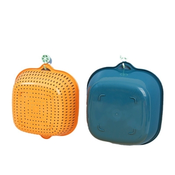 Πυκνό καλάθι αποστράγγισης Σετ έξι τεμαχίων Πλαστικός νιπτήρας λαχανικών διπλής στρώσης Πολυλειτουργικό καλάθι αποστράγγισης κουζίνας Καλάθι φρούτων οικιακής χρήσης