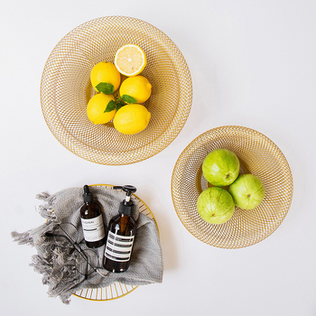 Σκανδιναβικό απλό γεωμετρικό σιδερένιο πιάτο φρούτων δημιουργικά ευρωπαϊκά στολίδια σαλόνι τραπεζάκι σαλονιού πιάτο φρούτων αποθήκευση καλάθι σνακ