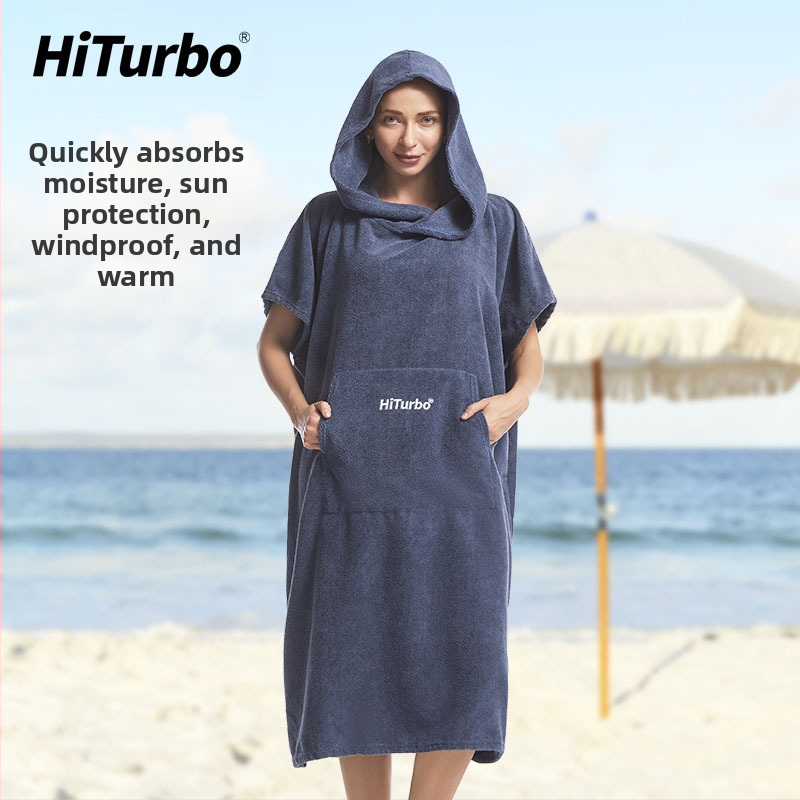 Hiturbo бързосъхнеща наметало за преобличане, плажен халат, гмуркане, сърф, топла мантия, водоабсорбираща, бързосъхнеща, ветроустойчива и слънцеустойчива