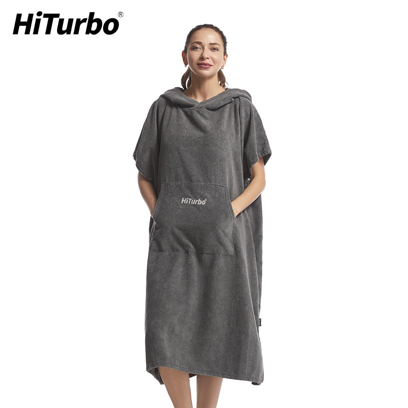 „Hiturbo“ greitai džiūstantis persirengimo apsiaustas, paplūdimio chalatas, nardymas, banglenčių sportas, šiltas apsiaustas, sugeriantis vandenį, greitai džiūstantis, atsparus vėjui ir saulei.