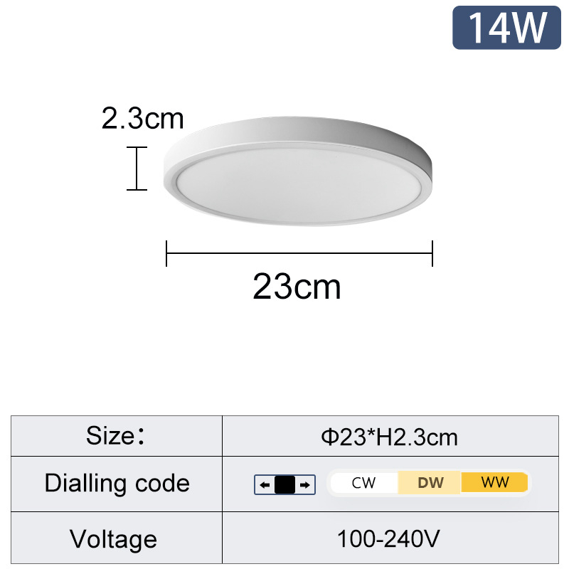 Üliõhuke LED-kellakoodiga värviline laelamp Moodne lihtne täisspektriga laste magamistoa lamp Elutoa pealamp Advanced Sense