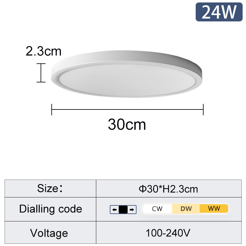 Üliõhuke LED-kellakoodiga värviline laelamp Moodne lihtne täisspektriga laste magamistoa lamp Elutoa pealamp Advanced Sense