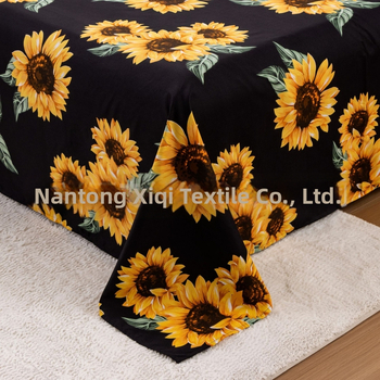 Užsienio prekyba tarpvalstybiniu pavasario ir vasaros pastoracinio stiliaus nauja saulėgrąžų šlifavimo cheminio pluošto paklodė keturių dalių gamyklinis tiesioginis pardavimas