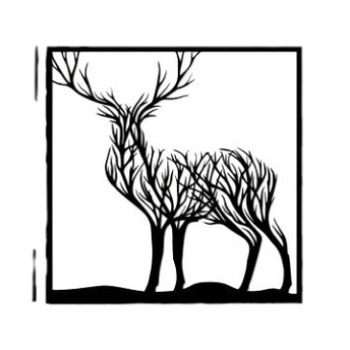 Tarpvalstybiniai geležiniai amatų metalo gaminiai, modernūs elnių ir šakų tuščiavidurių siluetų lazeriu pjaustomi gamyklos partija.