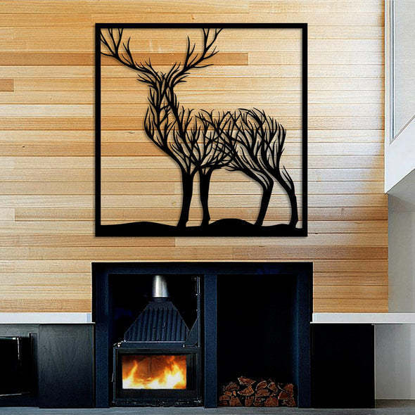 Tarpvalstybiniai geležiniai amatų metalo gaminiai, modernūs elnių ir šakų tuščiavidurių siluetų lazeriu pjaustomi gamyklos partija.