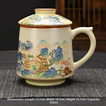 Ru krosnies arbatos puodelis susitikimams asmeninis biuro puodelis arbatos atskyrimo puodelis aukštos kokybės keraminis filtras kvapnus arbatos puodelis dovanų dėžutė