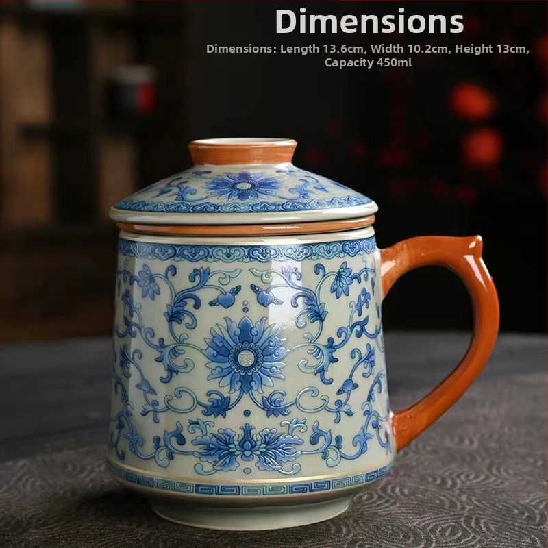 Ru krosnies arbatos puodelis susitikimams asmeninis biuro puodelis arbatos atskyrimo puodelis aukštos kokybės keraminis filtras kvapnus arbatos puodelis dovanų dėžutė