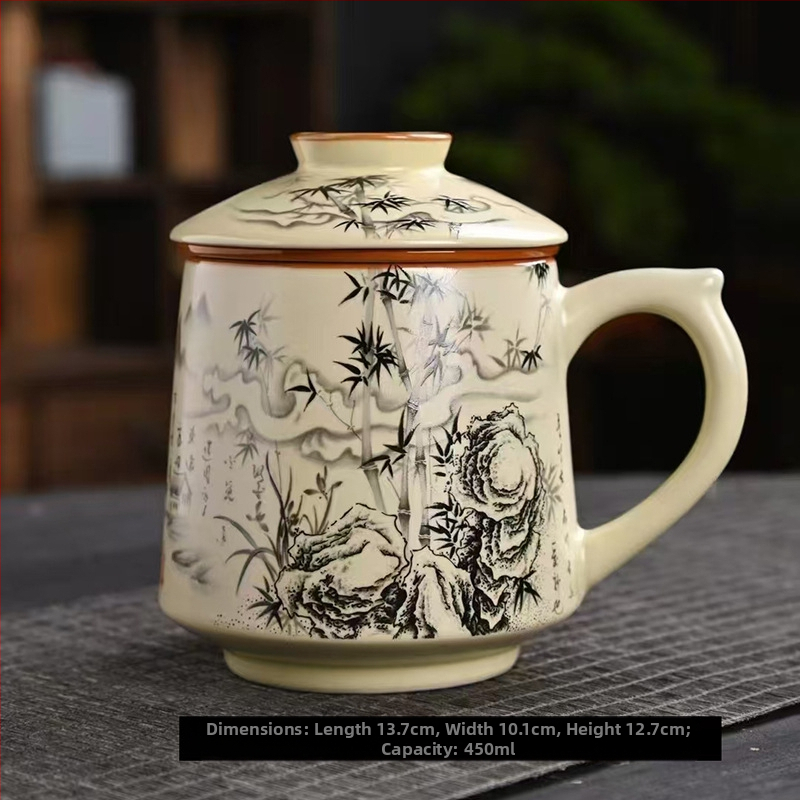 Ru krosnies arbatos puodelis susitikimams asmeninis biuro puodelis arbatos atskyrimo puodelis aukštos kokybės keraminis filtras kvapnus arbatos puodelis dovanų dėžutė