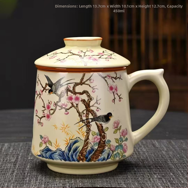 Ru krosnies arbatos puodelis susitikimams asmeninis biuro puodelis arbatos atskyrimo puodelis aukštos kokybės keraminis filtras kvapnus arbatos puodelis dovanų dėžutė