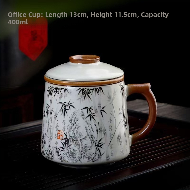 Ru krosnies arbatos puodelis susitikimams asmeninis biuro puodelis arbatos atskyrimo puodelis aukštos kokybės keraminis filtras kvapnus arbatos puodelis dovanų dėžutė