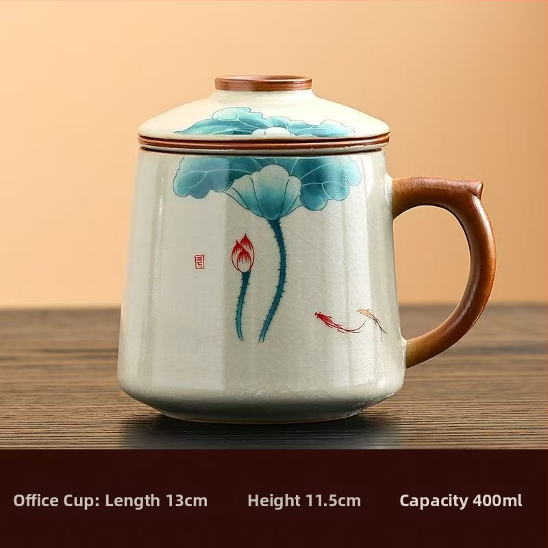 Ru krosnies arbatos puodelis susitikimams asmeninis biuro puodelis arbatos atskyrimo puodelis aukštos kokybės keraminis filtras kvapnus arbatos puodelis dovanų dėžutė