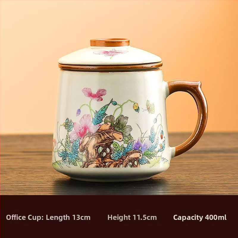 Ru krosnies arbatos puodelis susitikimams asmeninis biuro puodelis arbatos atskyrimo puodelis aukštos kokybės keraminis filtras kvapnus arbatos puodelis dovanų dėžutė