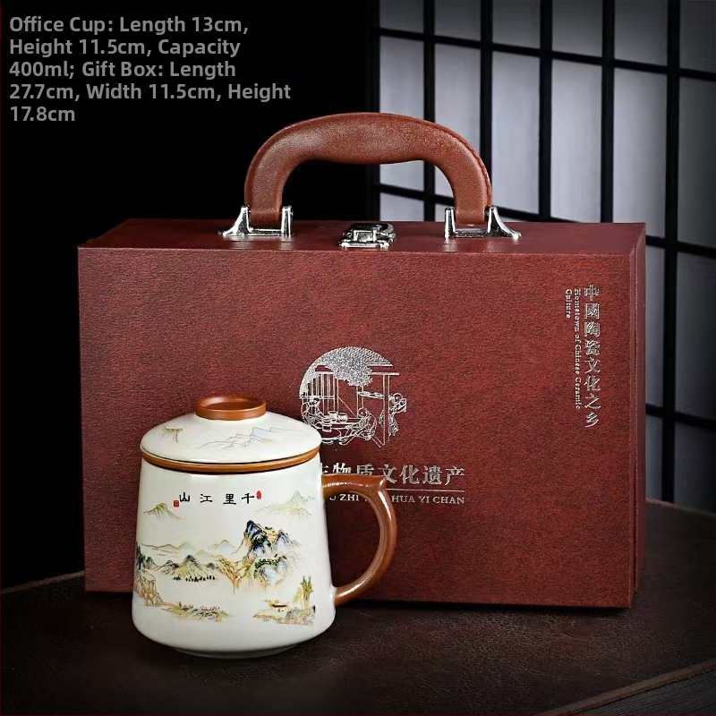 Ru krosnies arbatos puodelis susitikimams asmeninis biuro puodelis arbatos atskyrimo puodelis aukštos kokybės keraminis filtras kvapnus arbatos puodelis dovanų dėžutė