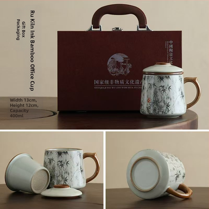 Ru krosnies arbatos puodelis susitikimams asmeninis biuro puodelis arbatos atskyrimo puodelis aukštos kokybės keraminis filtras kvapnus arbatos puodelis dovanų dėžutė