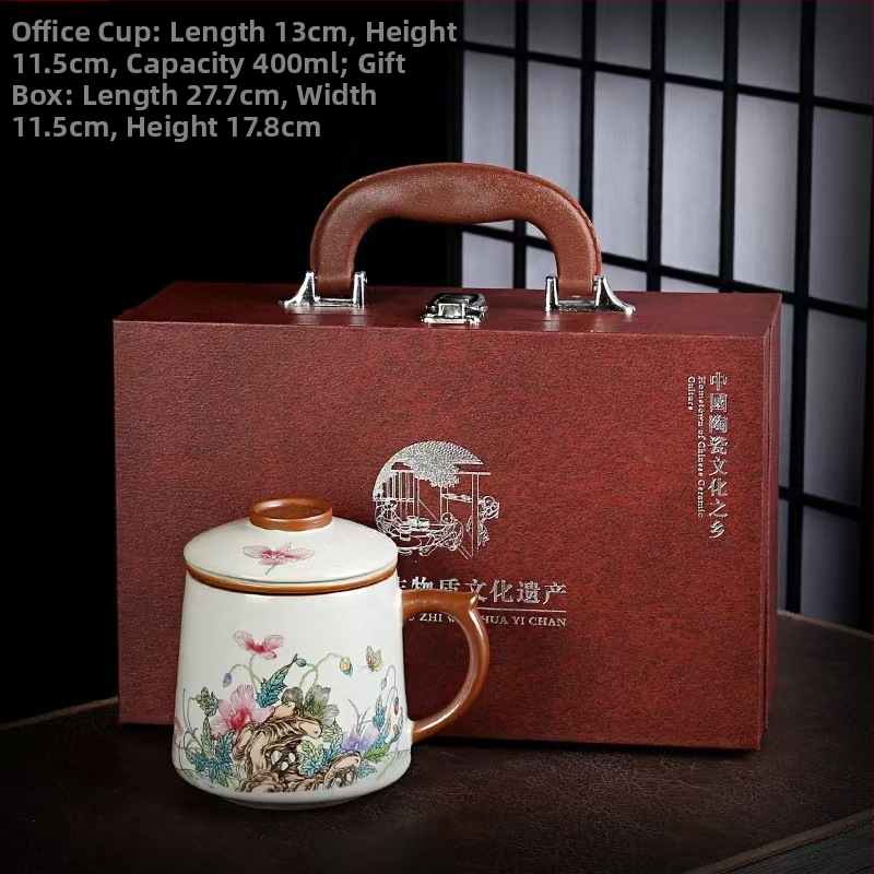 Ru krosnies arbatos puodelis susitikimams asmeninis biuro puodelis arbatos atskyrimo puodelis aukštos kokybės keraminis filtras kvapnus arbatos puodelis dovanų dėžutė