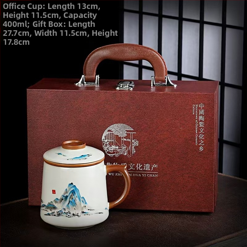 Ru krosnies arbatos puodelis susitikimams asmeninis biuro puodelis arbatos atskyrimo puodelis aukštos kokybės keraminis filtras kvapnus arbatos puodelis dovanų dėžutė