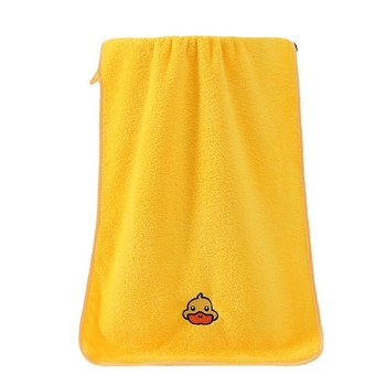 Naujas apvadu geltonos anties kvadratinis rankšluostis, trijų dalių koralų vilnos sustorintas suaugusiųjų veido rankšluosčių rinkinys