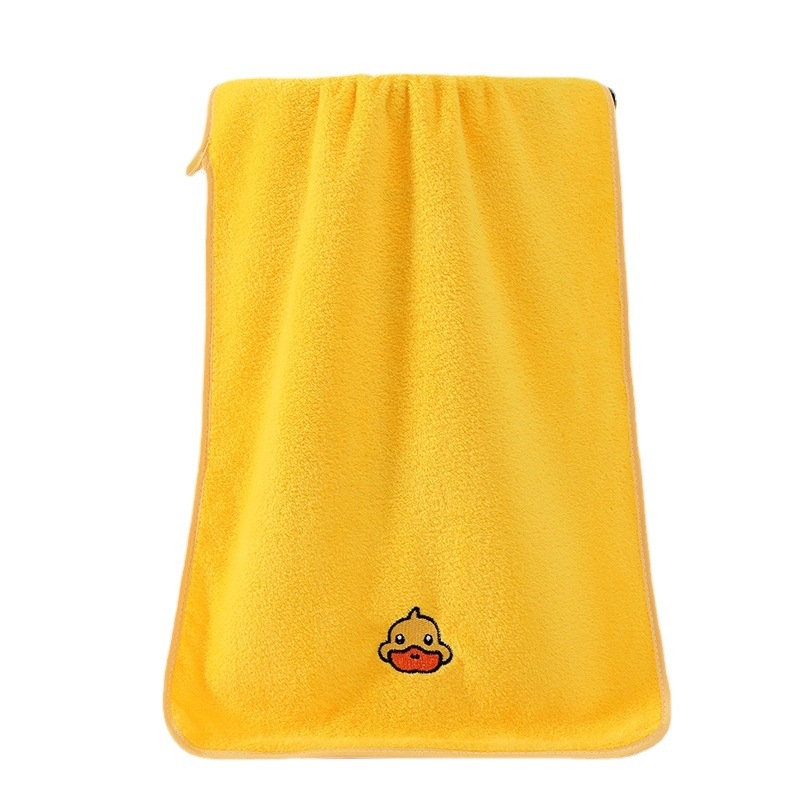 Naujas apvadu geltonos anties kvadratinis rankšluostis, trijų dalių koralų vilnos sustorintas suaugusiųjų veido rankšluosčių rinkinys