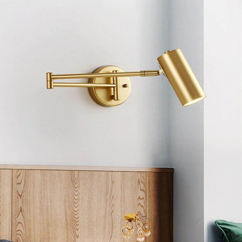 Lugemislamp voodi kõrval pööratav universaalne metallist lihtne kiiklamp hämarduslülitiga vahekäigu seinale värvimiseks lamp laua seinalamp