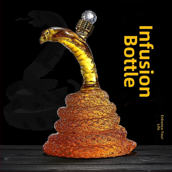 Boroszilikát üvegből készült kígyó alakú borosüveg Decanter Vörösboros üveg
