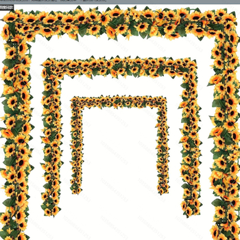 Floarea-soarelui din ratan, floarea-soarelui, viță de vie, flori artificiale, uz casnic, țevi de înfășurare, decorare, viță de vie, flori false