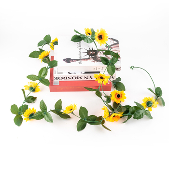 Floarea-soarelui din ratan, floarea-soarelui, viță de vie, flori artificiale, uz casnic, țevi de înfășurare, decorare, viță de vie, flori false
