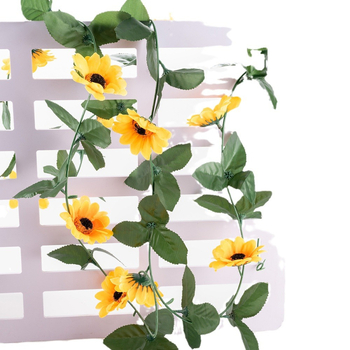 Floarea-soarelui din ratan, floarea-soarelui, viță de vie, flori artificiale, uz casnic, țevi de înfășurare, decorare, viță de vie, flori false