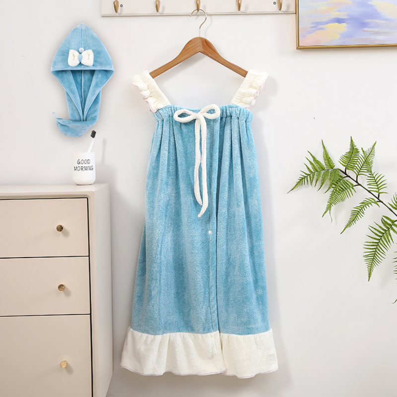 Kepuraitė su sijonu, vilnos kaspinas, vonios sijonas, rankšluostis, vonios kepuraitė, minkšta, kvėpuojanti, maloni odai, koralų vilna, mielas įtvaras