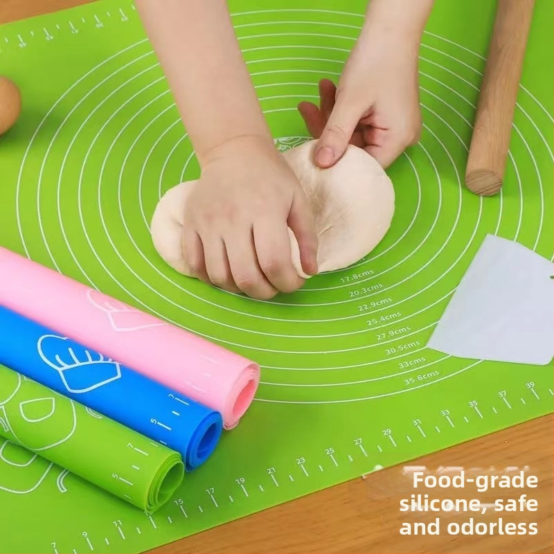 Удебелена силиконова подложка, подложка за месене с хранителен клас, голяма домакинска кухненска и подложка, повърхностна подложка, силиконова и панелна дъска за рязане
