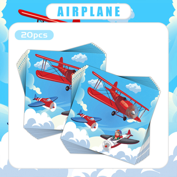 [Готови за наличност] Салфетки за детски рожден ден с ретро старомоден самолет от Трансграничен стил