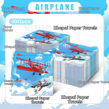 [Готови за наличност] Салфетки за детски рожден ден с ретро старомоден самолет от Трансграничен стил