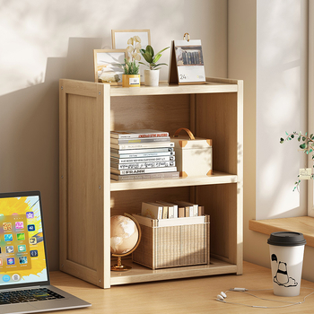 Stalinė lentyna iš medžio masyvo, maža, paprasta vaikų namų stalo knygų lentyna