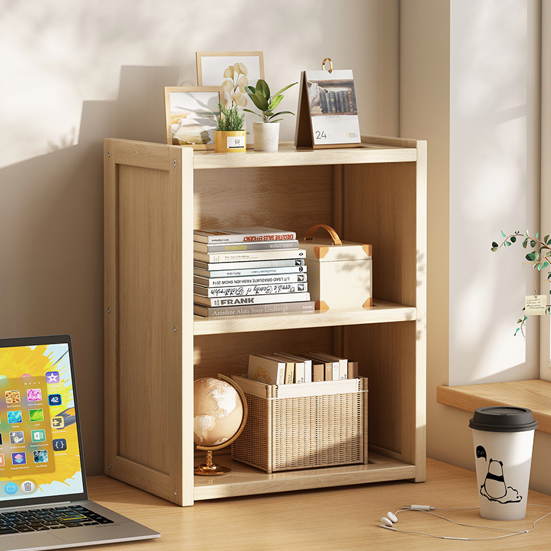 Stalinė lentyna iš medžio masyvo, maža, paprasta vaikų namų stalo knygų lentyna