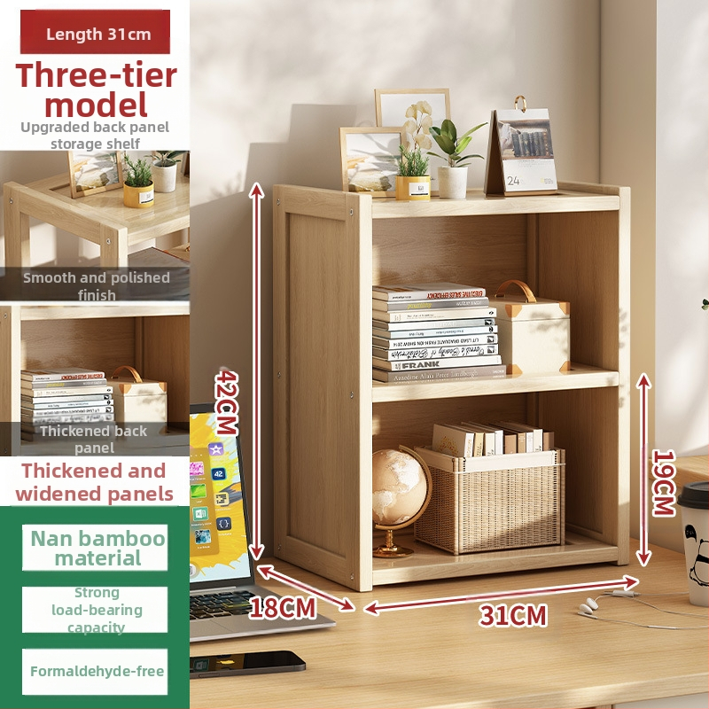 Stalinė lentyna iš medžio masyvo, maža, paprasta vaikų namų stalo knygų lentyna