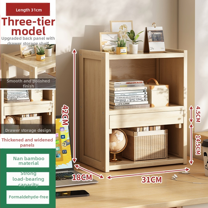 Stalinė lentyna iš medžio masyvo, maža, paprasta vaikų namų stalo knygų lentyna