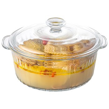 Kõrge borosilikaadist kõrge temperatuurikindel klaasist kauss kaanega, kiirnuudlikauss mikrolaineahjus kasutamiseks, kahe kõrvaga kauss, aurutatud munakauss ümmargune