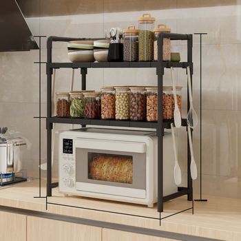 Νέα σχάρα φούρνου μικροκυμάτων οικιακής χρήσης, πολυστρωματική πολυλειτουργική πλαστική κινητή οικιακή συσκευή αποθήκευσης χονδρικής