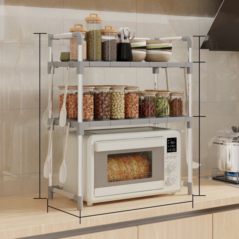 Suport nou pentru cuptor cu microunde, depozitare de bucătărie, multistrat, multifuncțional, din plastic, mobil, en-gros