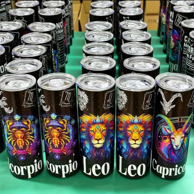 Θερμός από ανοξείδωτο ατσάλι 304, ίσιο κύπελλο 20oz, διπλής στρώσης, 12 Constellation, διασυνοριακό εξωτερικό εμπόριο, Amazon temu Cup