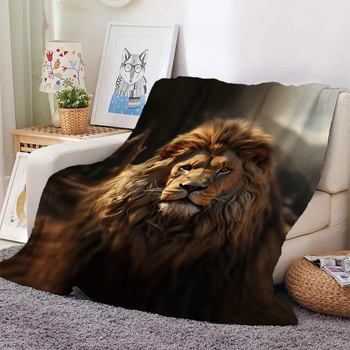Κουβέρτα Lion Flannel με πυκνή ζεστή κουβέρτα για φθινόπωρο και χειμώνα Amazon Nap Blanket Διασυνοριακό εργοστάσιο άμεσης πώλησης