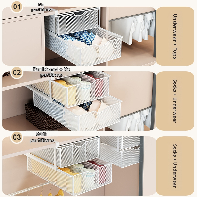 Чекмедже за бельо Кутия за съхранение на бельо Висящи двойни висящи чорапи Довършителни работи Артефакт Разделен гардероб Сортиране на общежитие