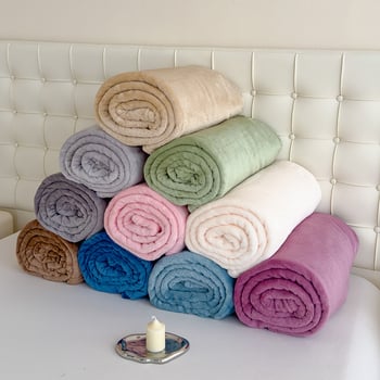 Pătură din fleece de bumbac de culoare solidă pentru comerț exterior, poliester, pătură Homestay, acoperire, pătură pentru canapea, pătură de vară cu aer condiționat, cadou, lot