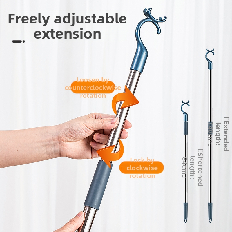 Balkónové vidlice na bielizeň z nehrdzavejúcej ocele, zasúvacia tyč na bielizeň, zahustená zahustená vidlica na bielizeň, tyč na bielizeň, predĺžená tyč na bielizeň, veľkoobchod